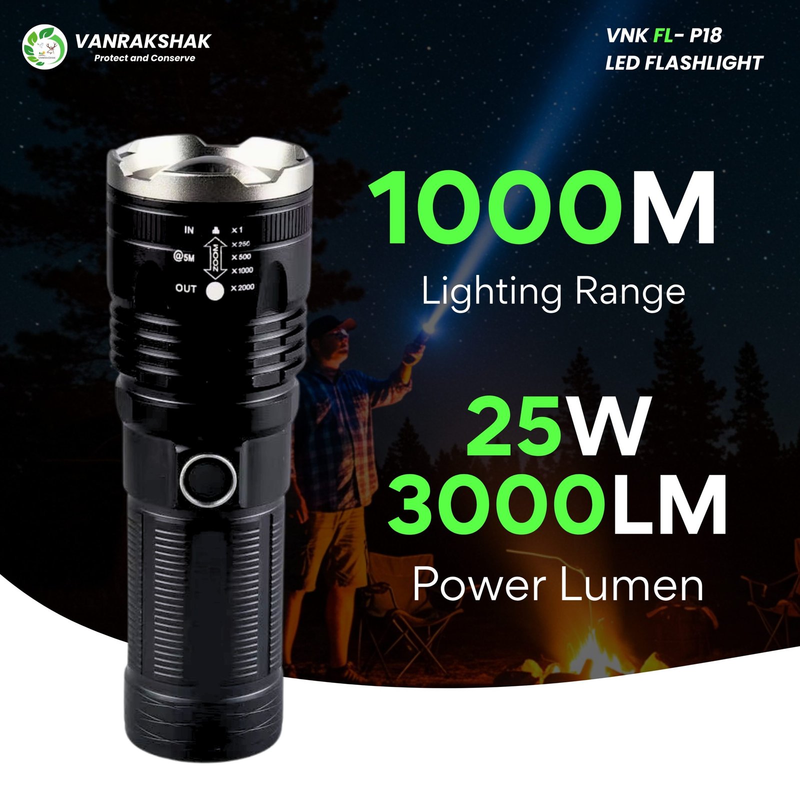 FL- P18 High-Performance LED Flashlight – Rugged. Powerful. Reliable - Image 7