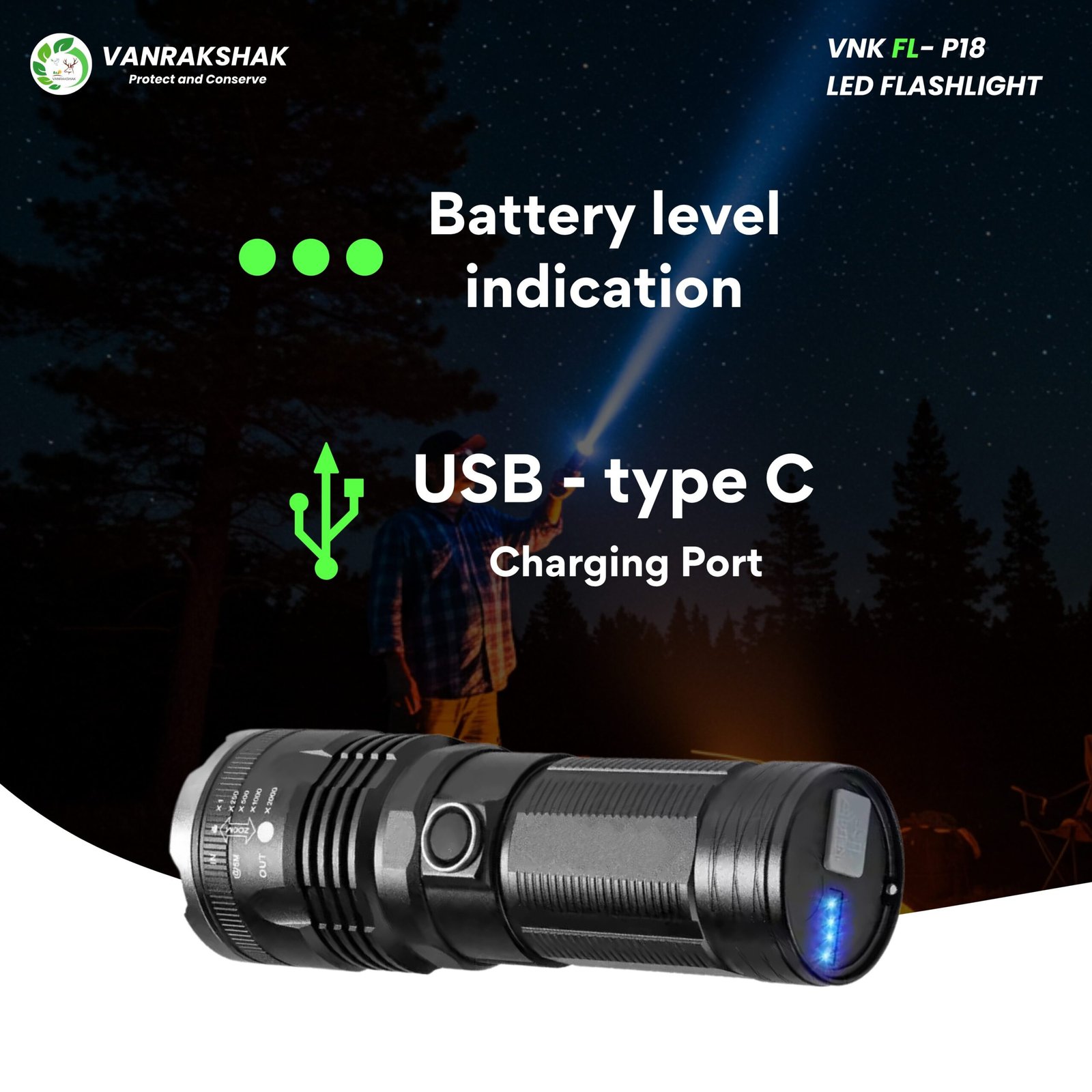 FL- P18 High-Performance LED Flashlight – Rugged. Powerful. Reliable - Image 5