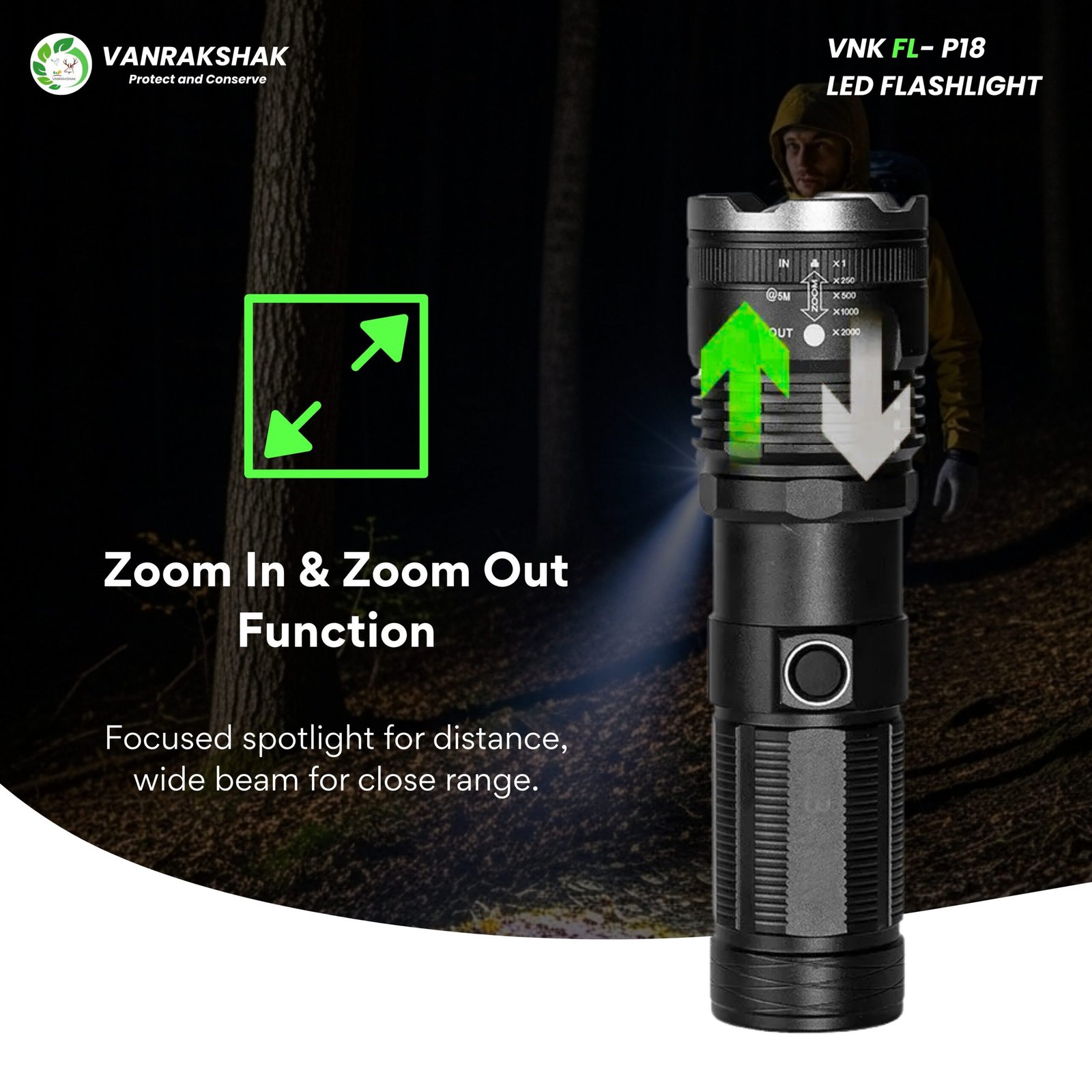 FL- P18 High-Performance LED Flashlight – Rugged. Powerful. Reliable - Image 3