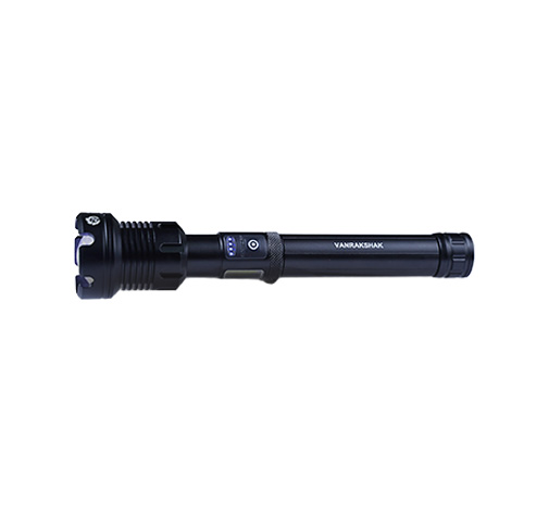 VANRAKSHAK FL-LHF03 Rechargeable LED Torch, Zoomable Flashlight with Type-C Charging, Battery Indicator, IP-Rated Aluminum Body, 2×26650 mAh Battery for Camping, Hiking, Roadside Safety & Emergency