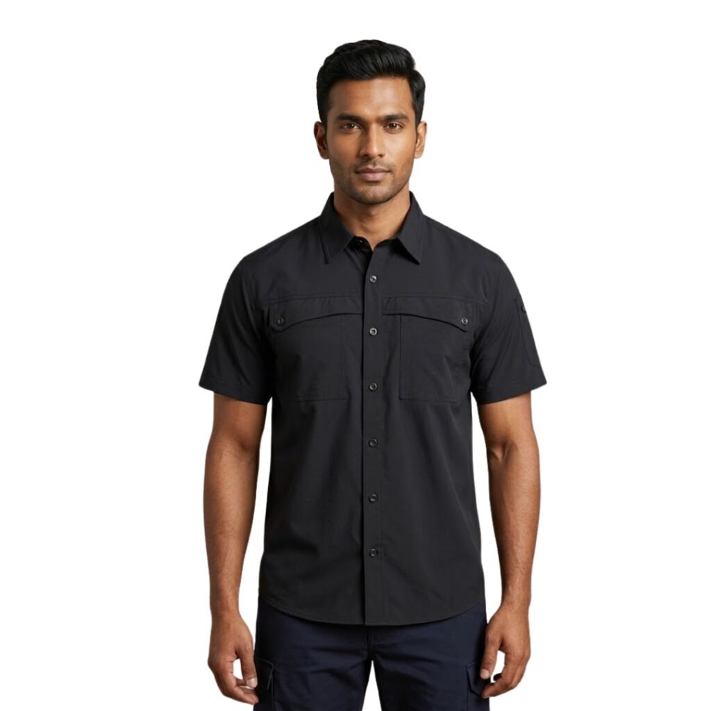Breathable Hiking Half Sleeve Shirt – Black