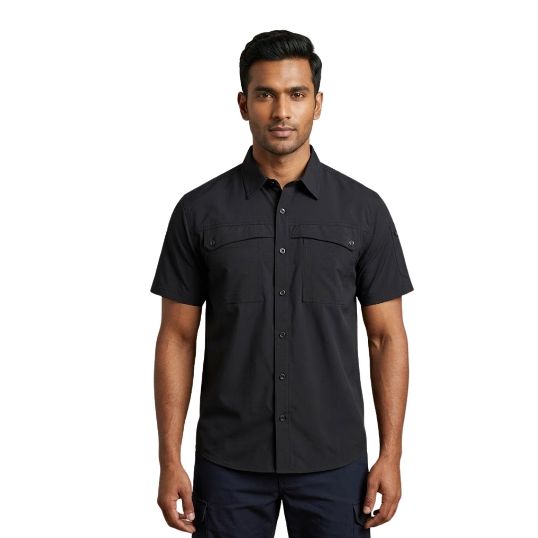 Breathable Hiking Half Sleeve Shirt – Black