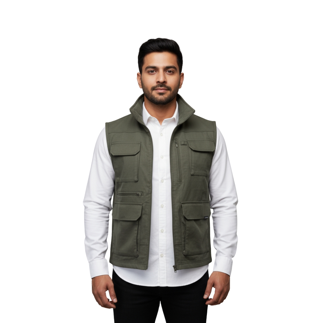 Breathable Hiking Half Sleeve Jacket - Dark Green